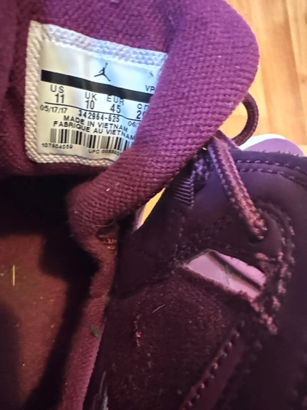 Air Jordan Nike‎ True Flight Bordeaux burgundy Basketball Shoes Mens 11